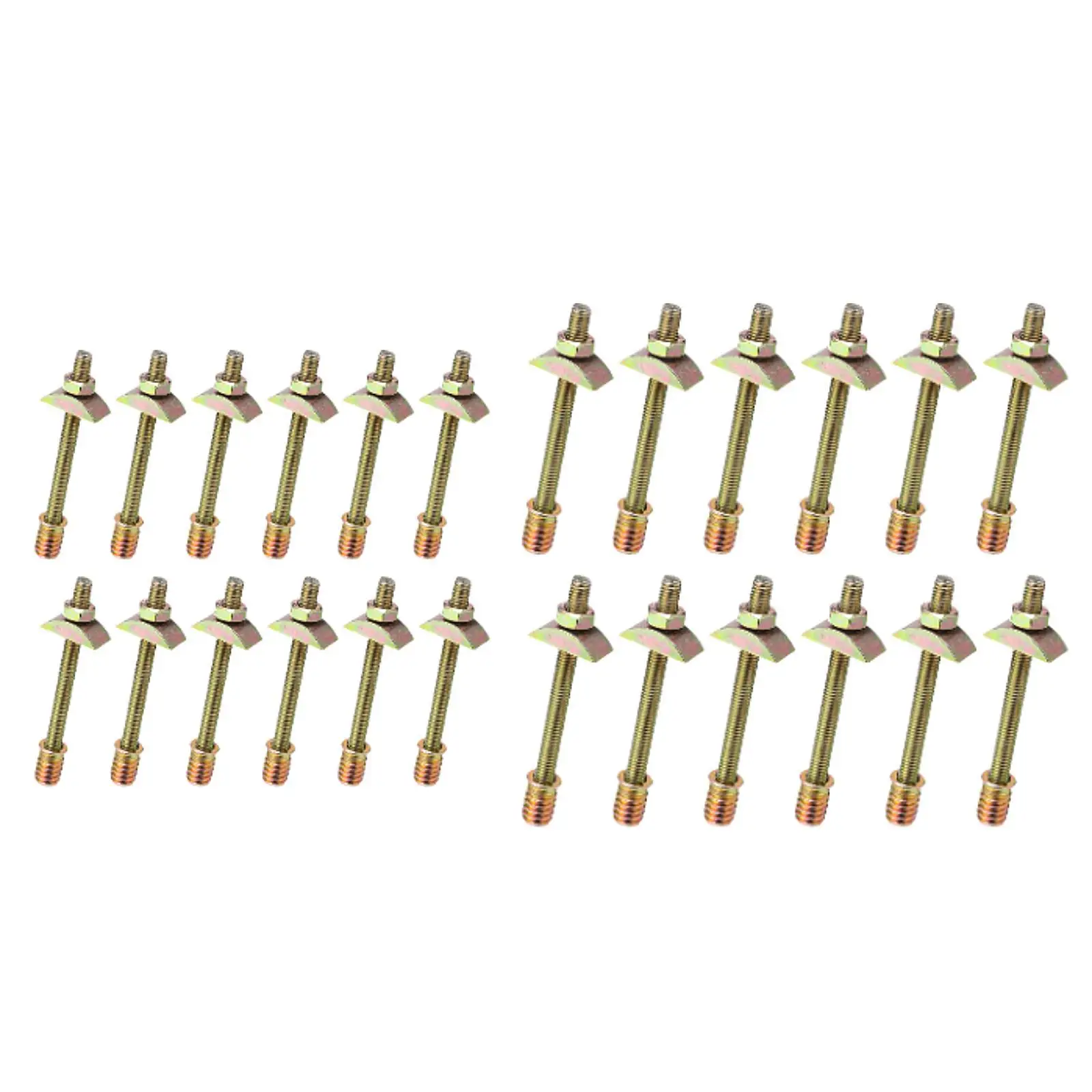 12Pcs Furniture Connector Bolts 4 in 1 with Nuts Metal Fittings Fastening Hardware for Solid Wood Bed Assembly Office Desk Table