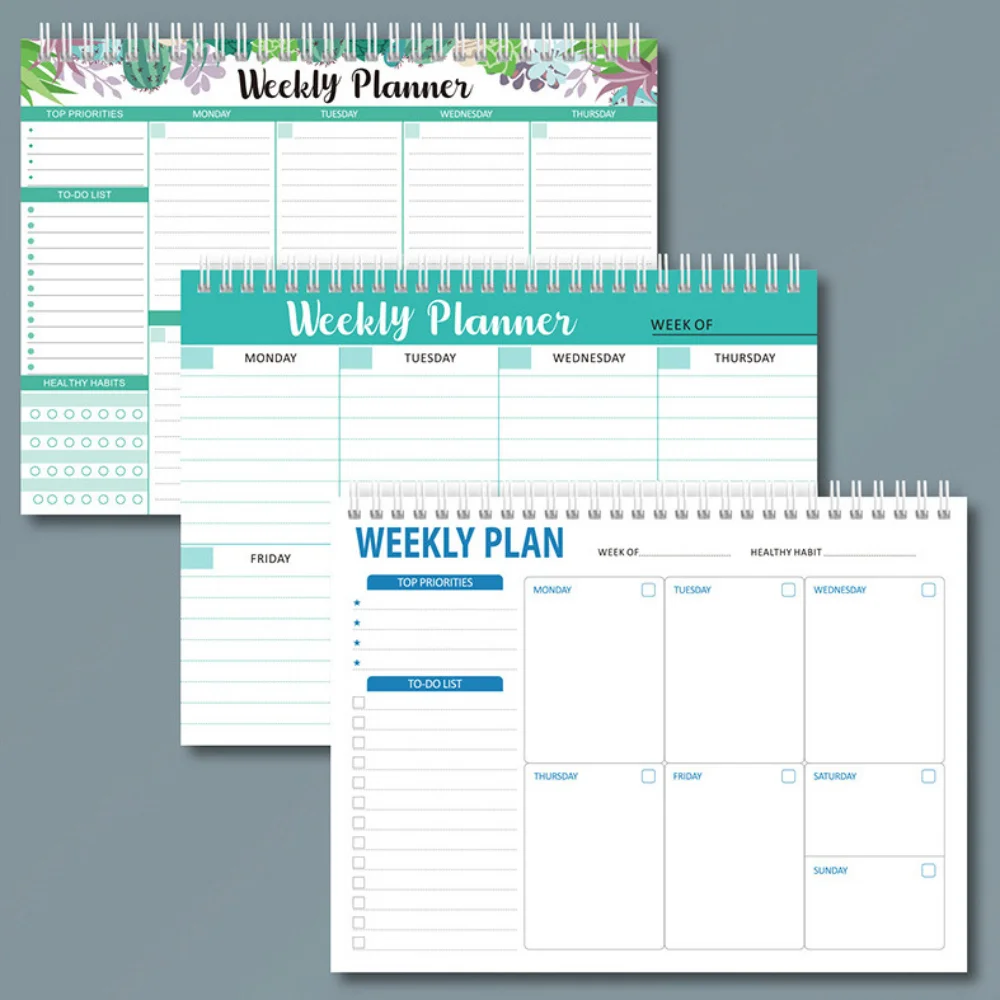 Wide To Do Planner Weekly Planning Notepad A5 Notebook Planner Stationery Weekly Meal Planner Pad Undated Schedules