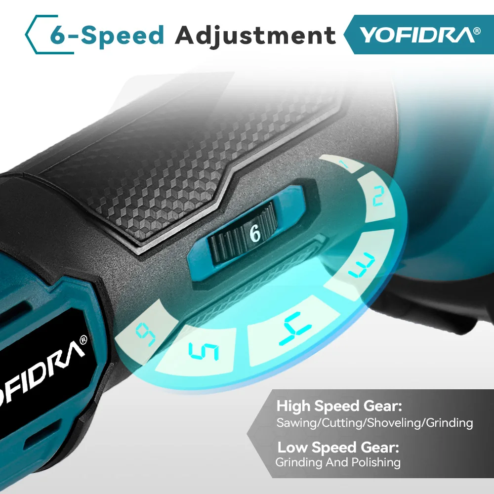 Yofidra Brushless Oscillating MultiFunction Tool Electric Saw Trimmer Shovel Polisher Woodworking For Makita 18V Battery Pin