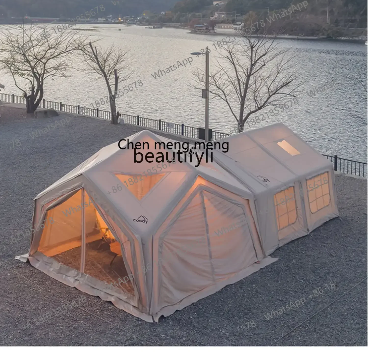 New arrive Inflatable tent outdoor camping camping spring and summer overnight hub link large living room cotton model420