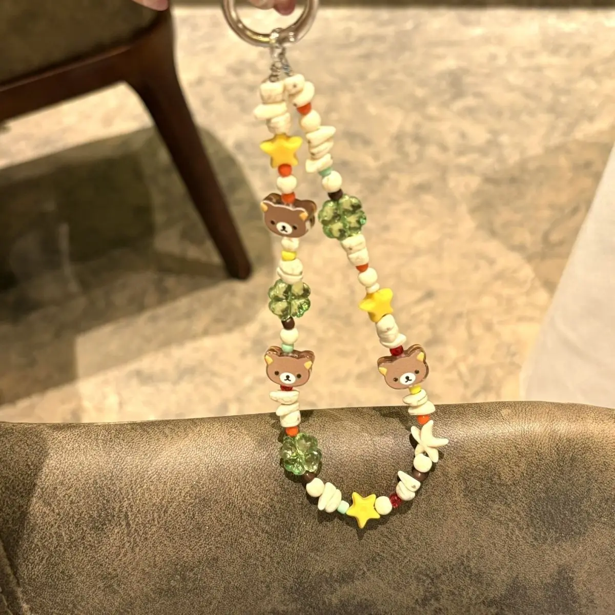 

Kawaii Rilakkuma Phone Strap Pendant Cute Cartoon CCD Camera Cardbook Hanging Decoration DIY Handmade Bead Girl's Gifts Toys