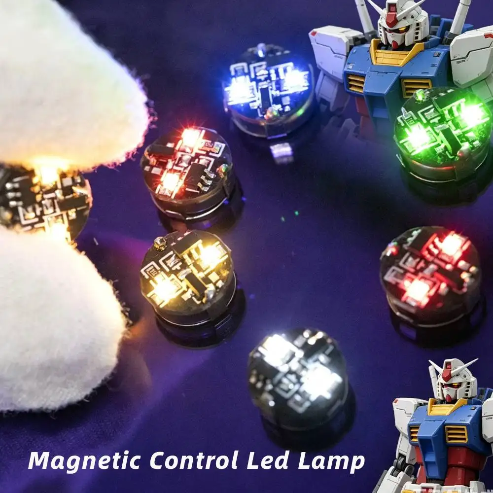 3pcs Mini Magnetic Control Led Lamp Wireless Dual Light Toys for Diy Model Making/Robots/Cars/Decoration with CR927 Batteries