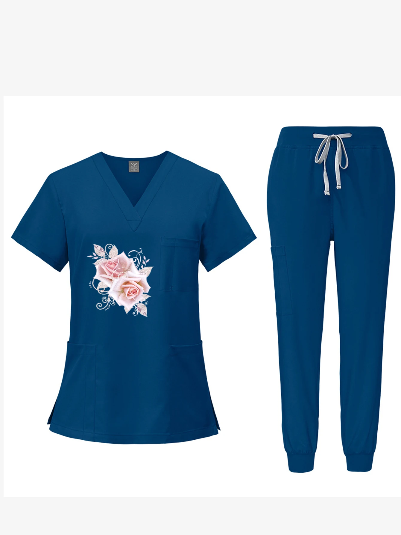 Uniforme de Trabalho Personalizado DIY com Estampa Exclusiva, Secagem Rápida, Unissex, Manga Curta, para Clínicas Veterinárias, Essencial para o Dia a Dia, para Enfermeiros e Profissionais de Saúde Animal