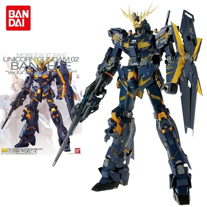 Originele Bandai Gundam MG 1/100 EENHOORN Gundam 02 BANSHEE Ver.Ka Montage Anime Action Figure Model Speelgoed Collectie Cadeau Op Voorraad