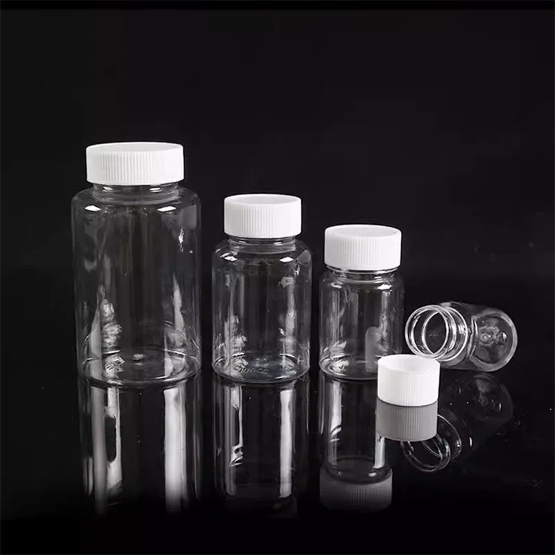Transparent pet bottle sub-bottle plastic bottle with lid sample bottle small medicine bottle packaging bottle small empty bottl