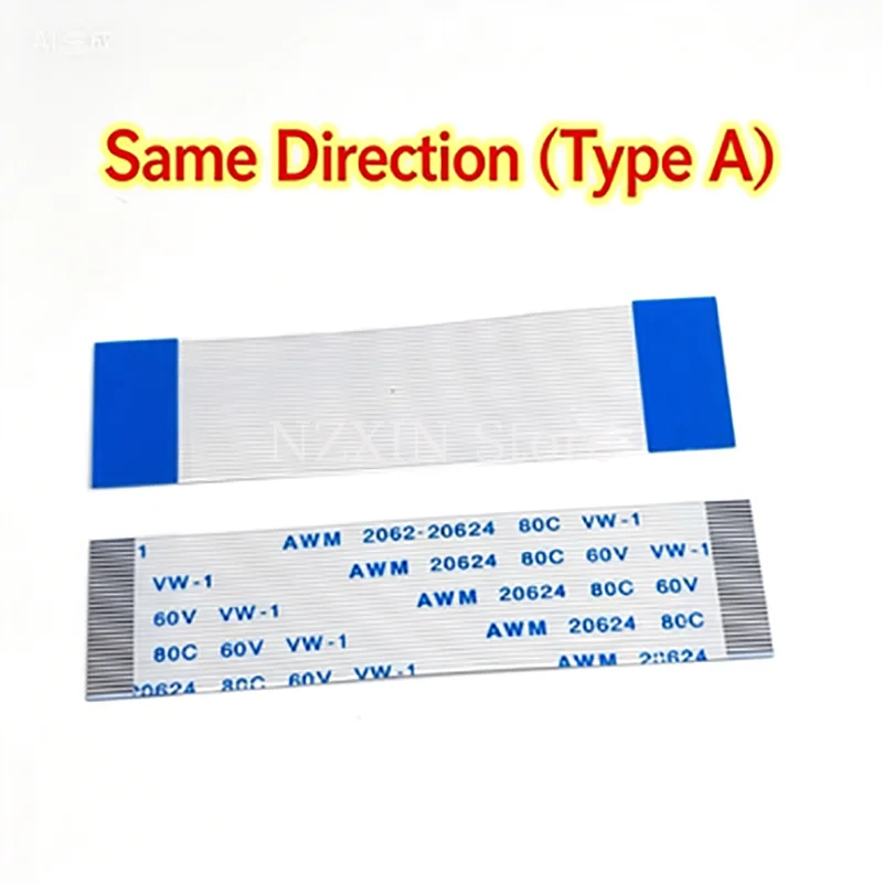 100PCS FFC/FPC flexible ribbon cable 1.0/0.5mm LCD flat connection cable 6/8/10/12/14/20/26/40P FFC FPC AWM 20624 80C