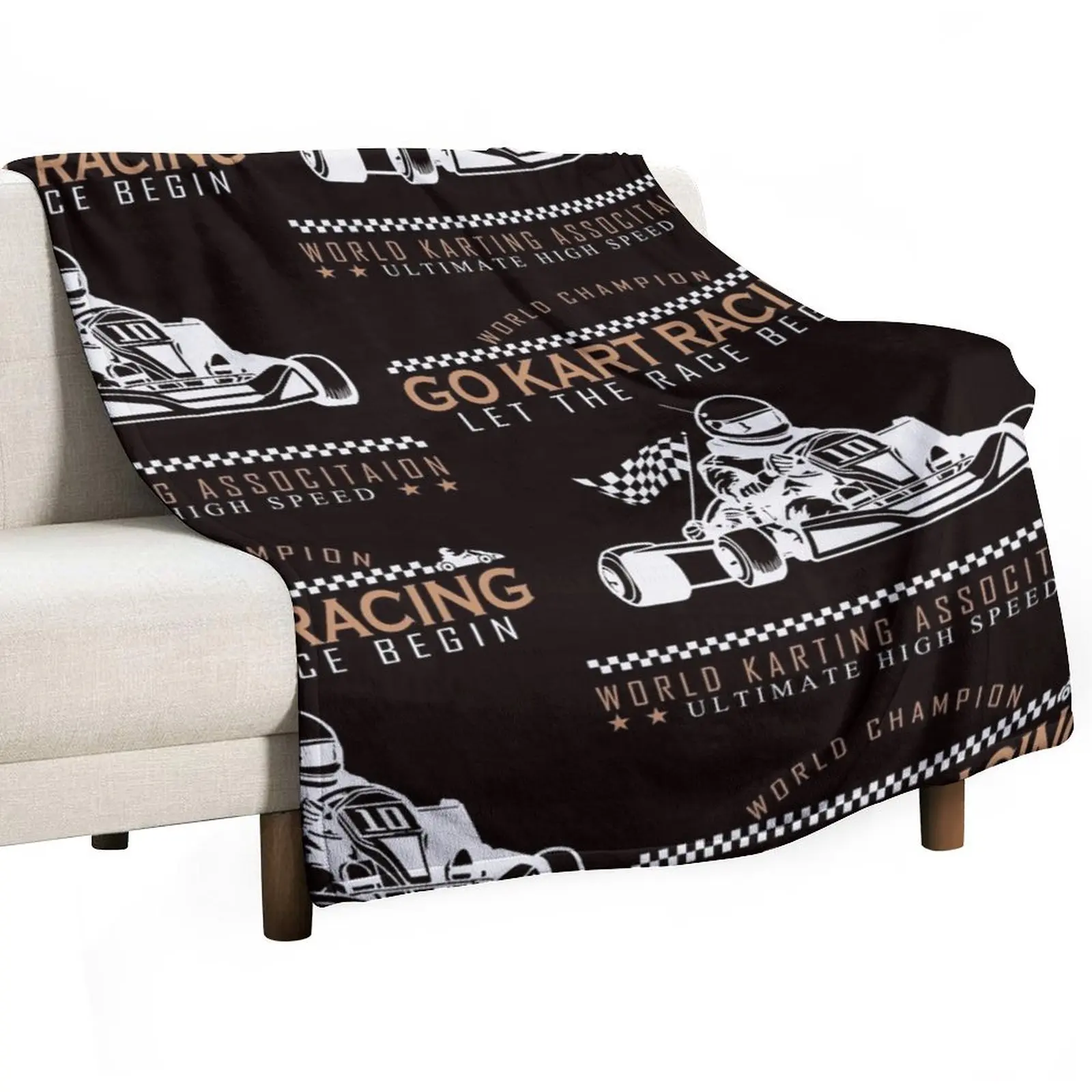 

Go kart / racer Throw Blanket Summer Beddings Soft Plush Plaid Bed Fashionable for babies Blankets