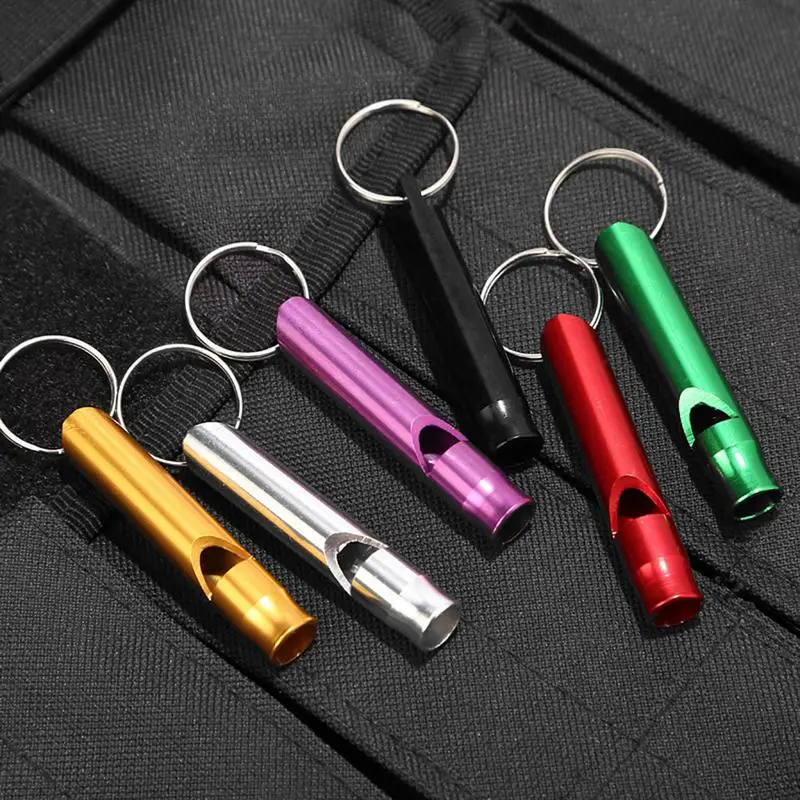 1pcs Multifunctional Aluminum Emergency Survival Whistle Keychain For Camping Hiking Outdoor Tools Training whistle