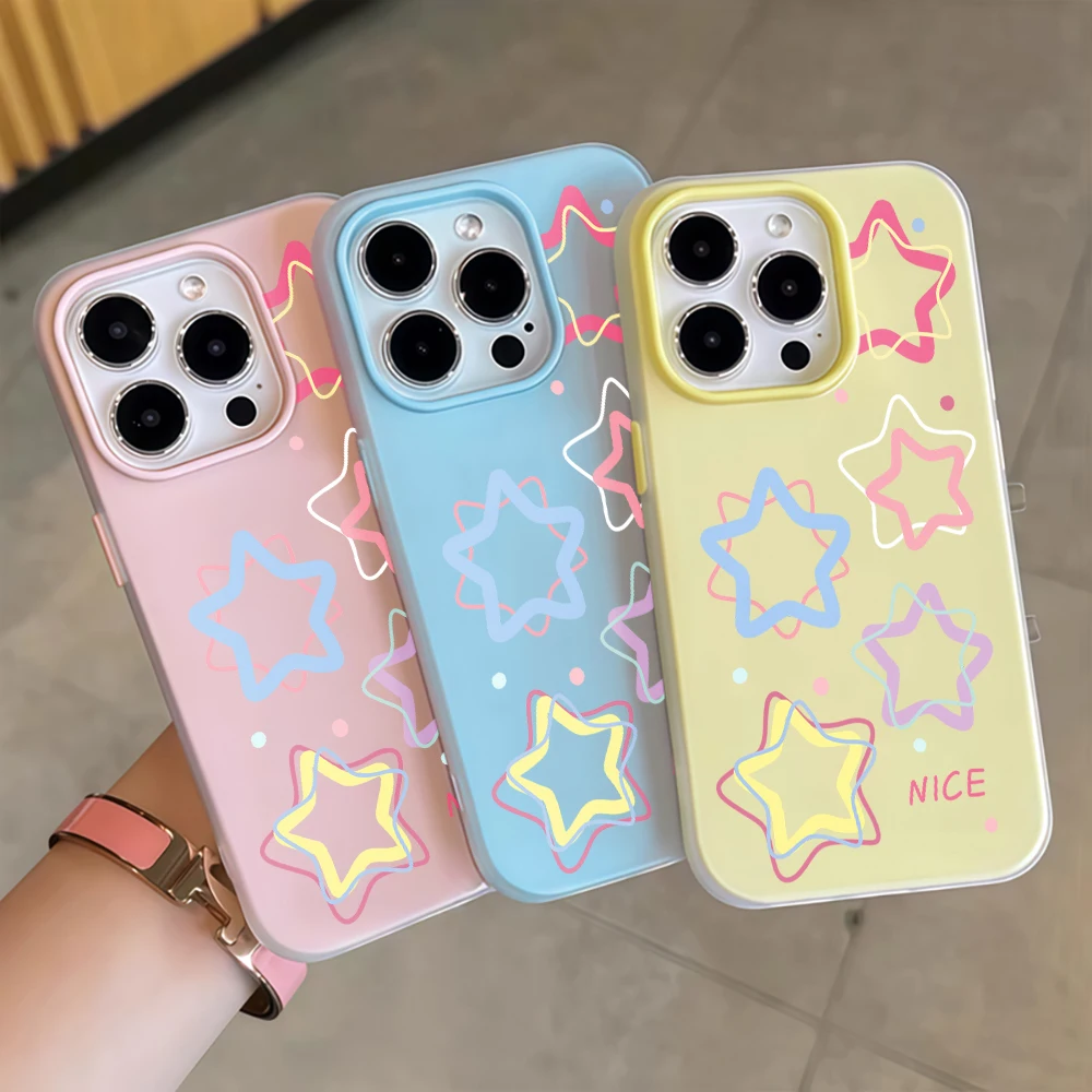 Kawaii Outlines Star Jelly Phone Case For Samsung Galaxy S26 S25 Ultra S24 S23 S22 Plus FE A55 A56 A54 A36 A34 A33 A35 5G Cover view 4