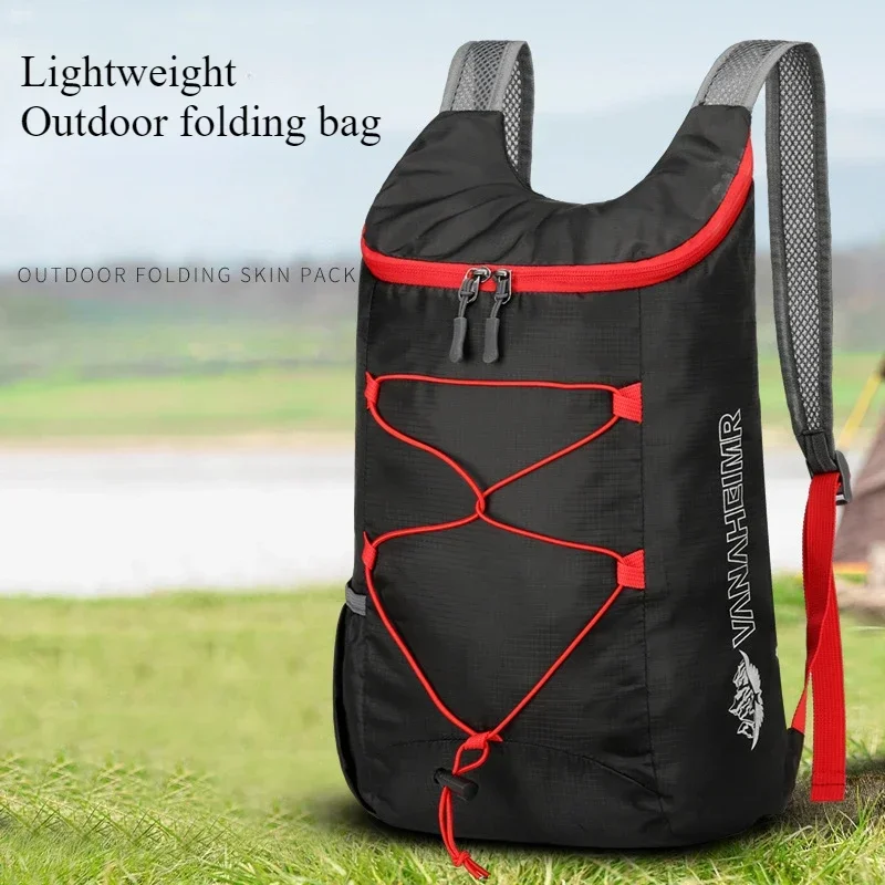 Lightweight Outdoor Folding Backpack For Camping Hiking Travel Multifunctional High Density Waterproof Nylon Fabric Sports Bag