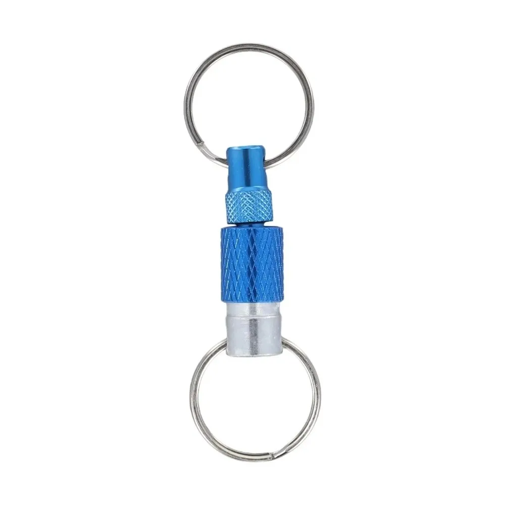 Doppelköpfiger Schnellverschluss-Schlüsselanhänger 360 ° Drehbarer, einziehbarer Clip, herausziehbare Schnalle, Aluminiumlegierung, kompakter Schlüsselanhänger für den Außenbereich – Detail 7
