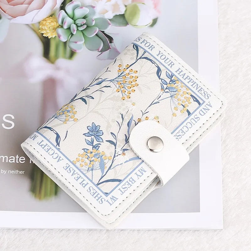 

Floral Card Bag Multiple Cards Slots Credit Card Holder for Women Large Capacity Card Covers Badge Holder Student Bus Cards Case