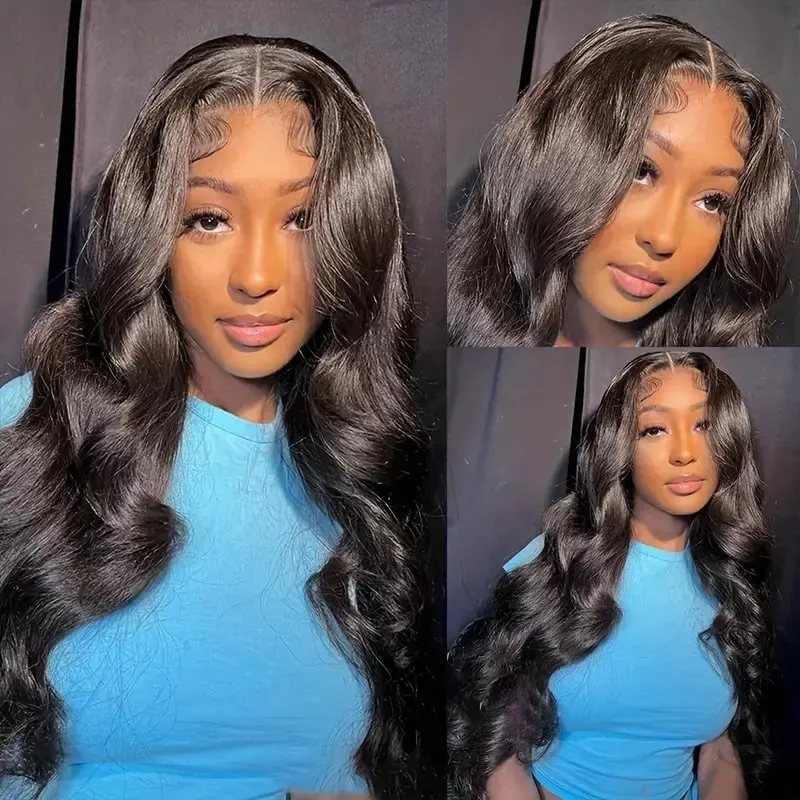 Rosabeauty Nature Color HD Body Wave 13X6 Transparent Lace Frontal Wig 13X4 Front Human Hair Glueless Wig 250 Density