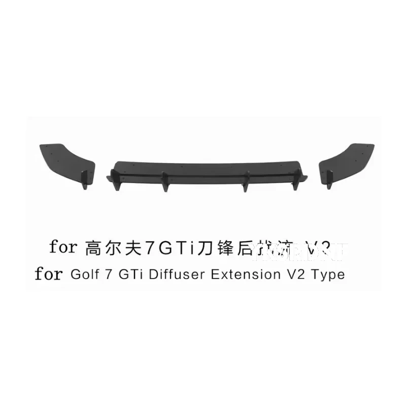 For Volkswagen Golf 7 VII MK7 GTI 2014-2017ABS Plastic Material Black car rear lip diffuser rear Bumper Car Styling