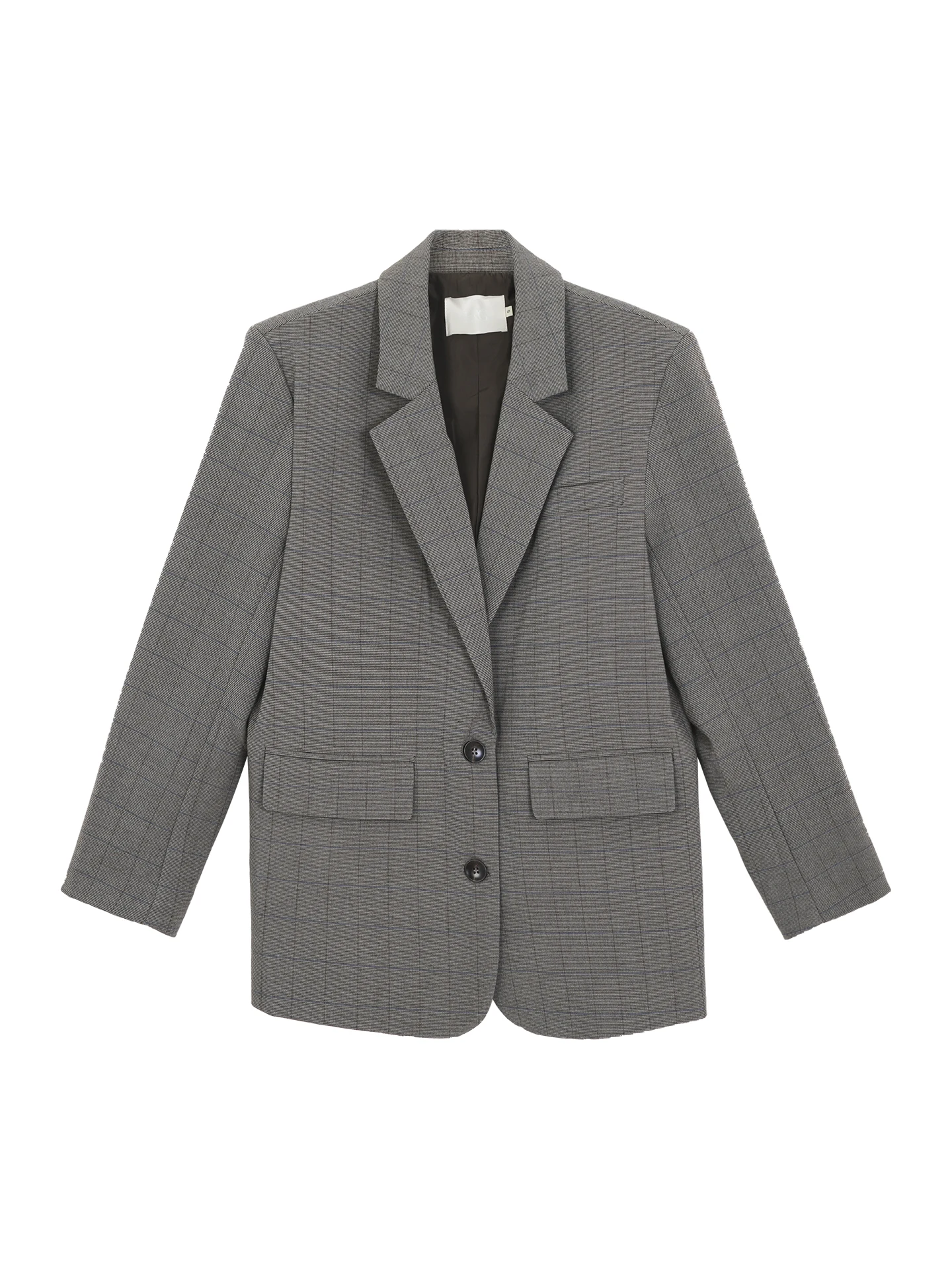 

ay Plaid Casual Women's Suit Jaet High-End Feelings Autumn New Arrival G Sle Commute Wind Straight Tube pe Polyester