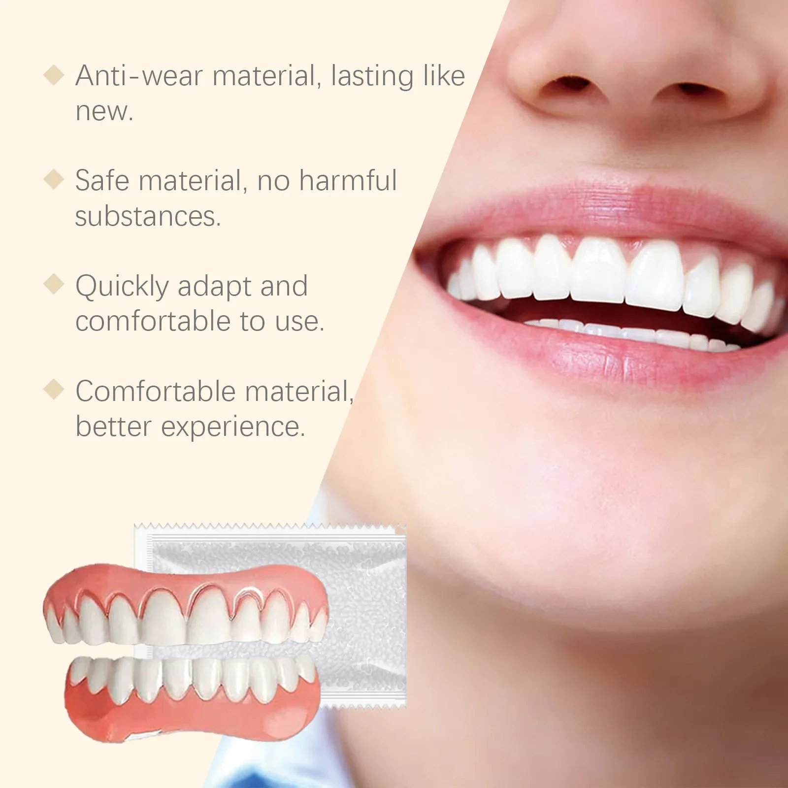 مجموعة كاملة من أطقم الأسنان المصنوعة من السيليكون الناعم تحسين فقدان الأسنان وتقليل 2026 تباعد إصلاح تقويم الأسنان المؤقتة والأقواس السفلية العلوية