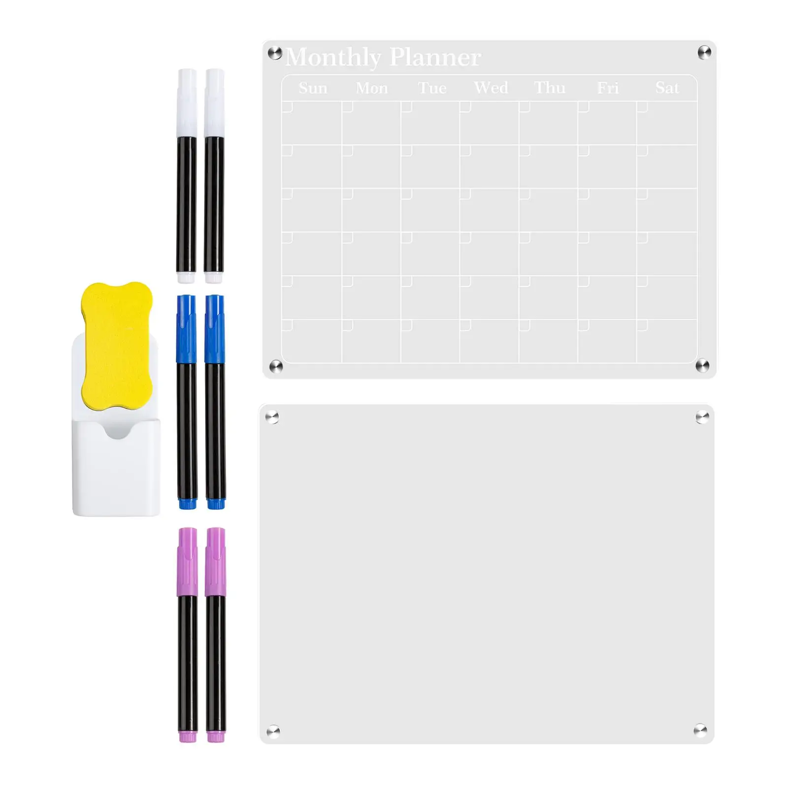 Magnetic Whiteboard for Refrigerator with Eraser and Pens Acrylic Board for Office Home Conference Room Scheduling Tasks