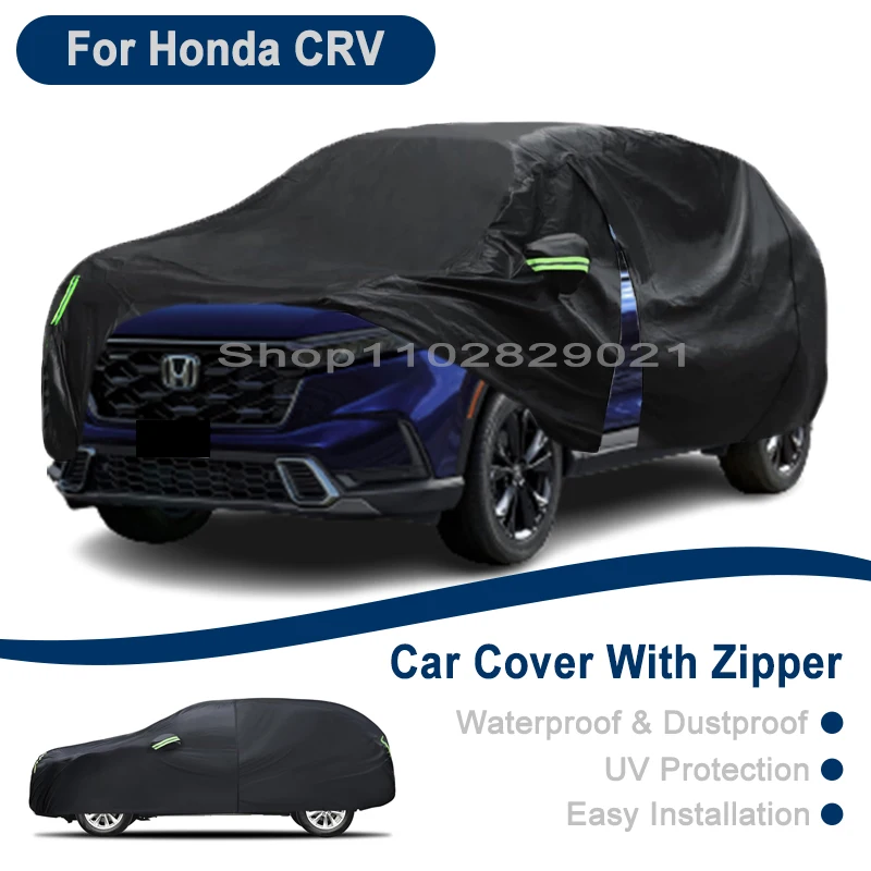 

Outdoor Full Vehicle Cover For Honda CRV - Side Zipper Design, Waterproof Dustproof Sun Protection Car Cover