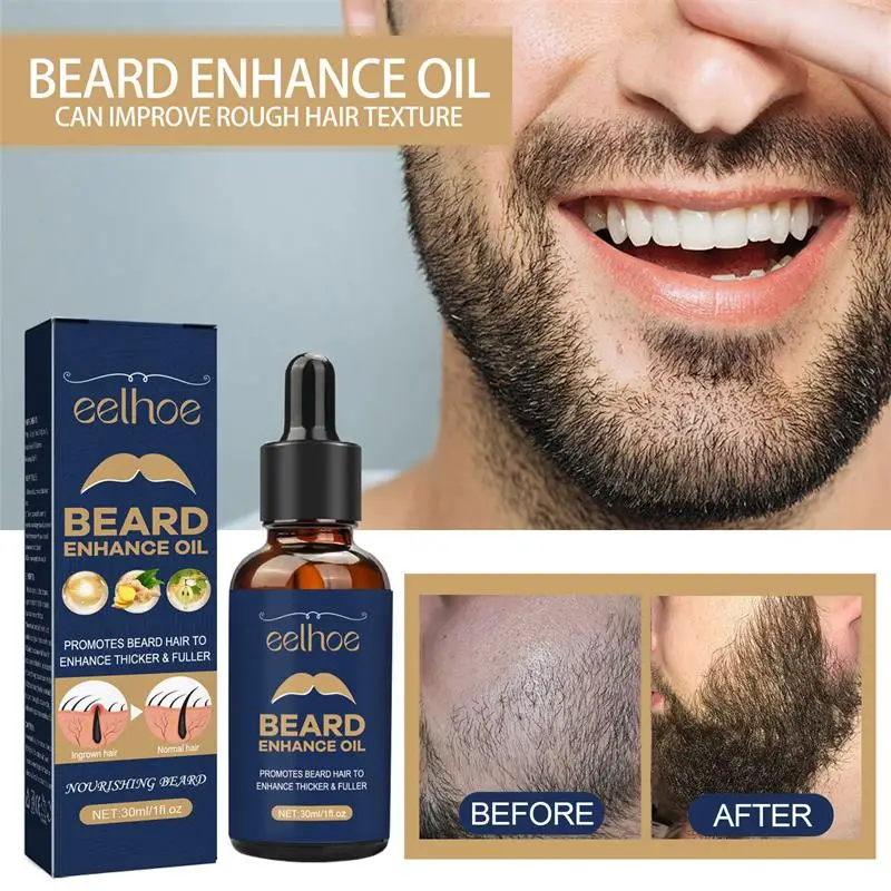 Men Beard Growth Oil Anti Hair Loss Moisturizing Nourishing Improve Frizz Thinning Thicker Hair Care Enhancer Beard Essence Oil