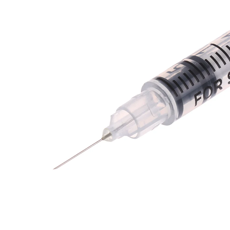 5 sztuk 0,3/0,5/1 ml jednorazowa plastikowa strzykawka weterynaryjna pomarańczowa nakładka sterylna strzykawka insuliny z igłami dla zwierząt gospodarskich — zdjęcie 6