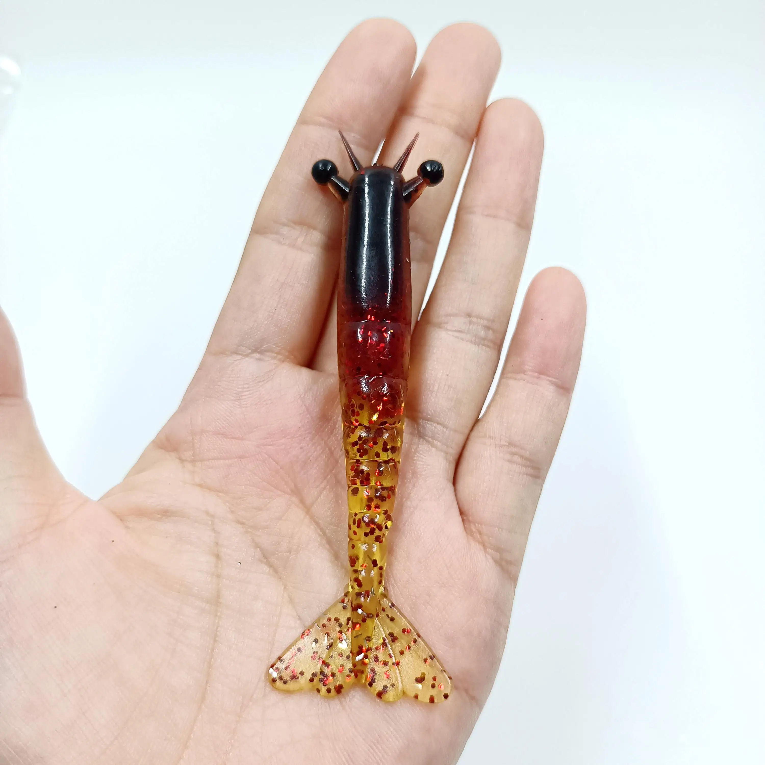 DUODUOYU 2PCS Neue Weiche Garnelen Angeln Locken 9,5 cm/6g 11,5 cm/10g Künstliche lebensechte Weiche Köder für Bass Hecht Forelle Angeln Pesca – Detail 6