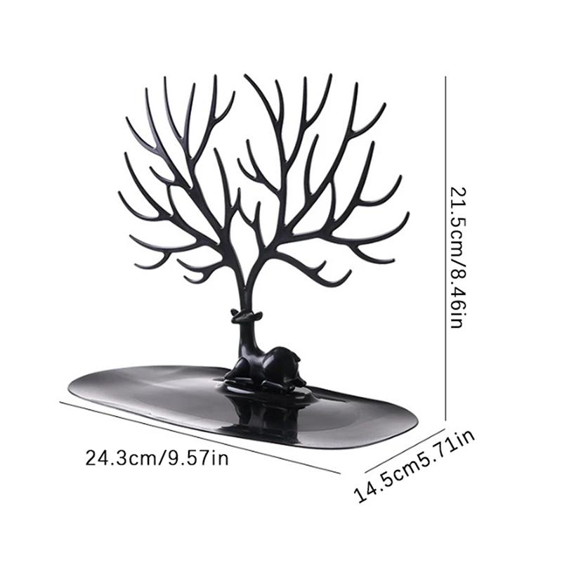 Jewelry Storage Rack,Tree Shape Jewelry Display Stand Tray Earrings Necklaces Rings Jewelry Boxes Case Desktop Organizer