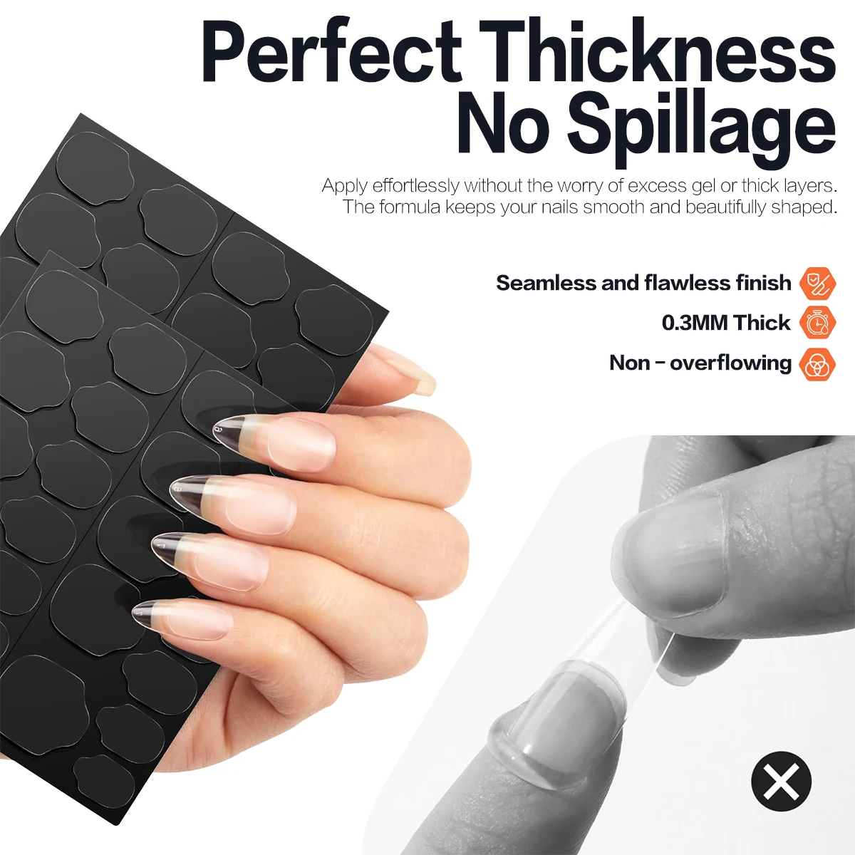 غراء أظافر جيلي بالأشعة فوق البنفسجية من BRIDGESOUND: ملصقات 480/360/240/120 (20/15/10/5 ورقة)، غلاف معالجة مطور بالفيلم الأسود 16X، جوانب قوية #5