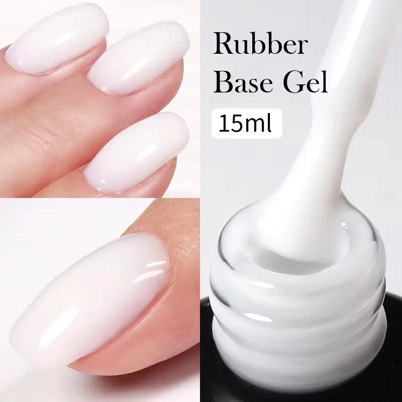 Born pretty gel de base de borracha de geléia leitosa para esmalte em gel 15ml russo auto-nivelamento cor nude embeber fora gel uv semi permanente