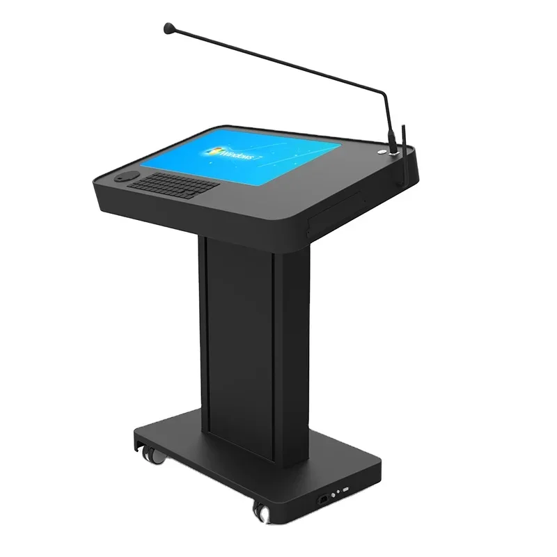 Classroom/Conference room Wireless speech Height Adjustable Monitor Integrated Smart Podium with IOT Rola Module