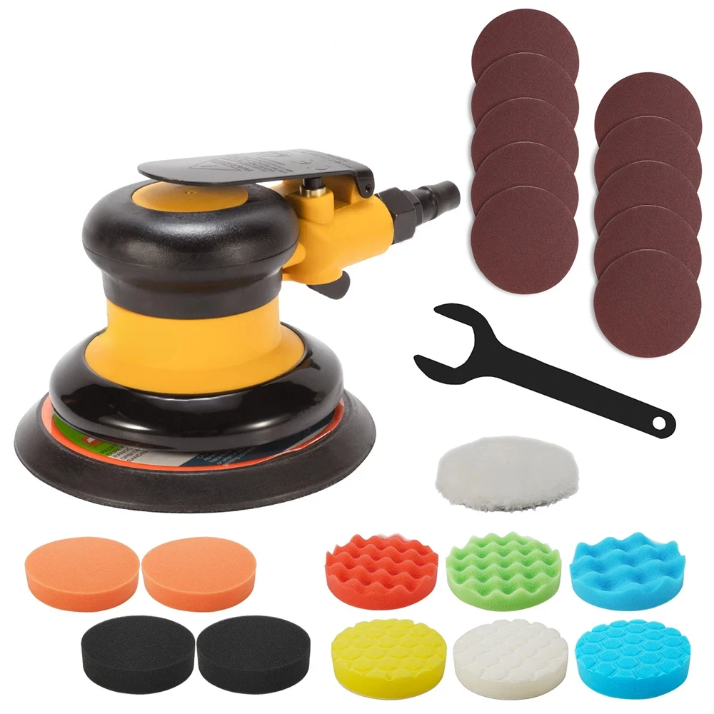 

5 / 6 inch pneumatic sander for automobile paint maintenance derusting tool polishing random track palm grinder Esmeril Clover