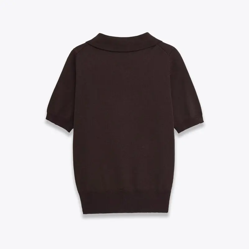 Damska dzianinowa bluzka typu ort Sve, nowość na jesień 2025, moda europejska, regularny krój, dopasowana do ciała, wkładana przez głowę.