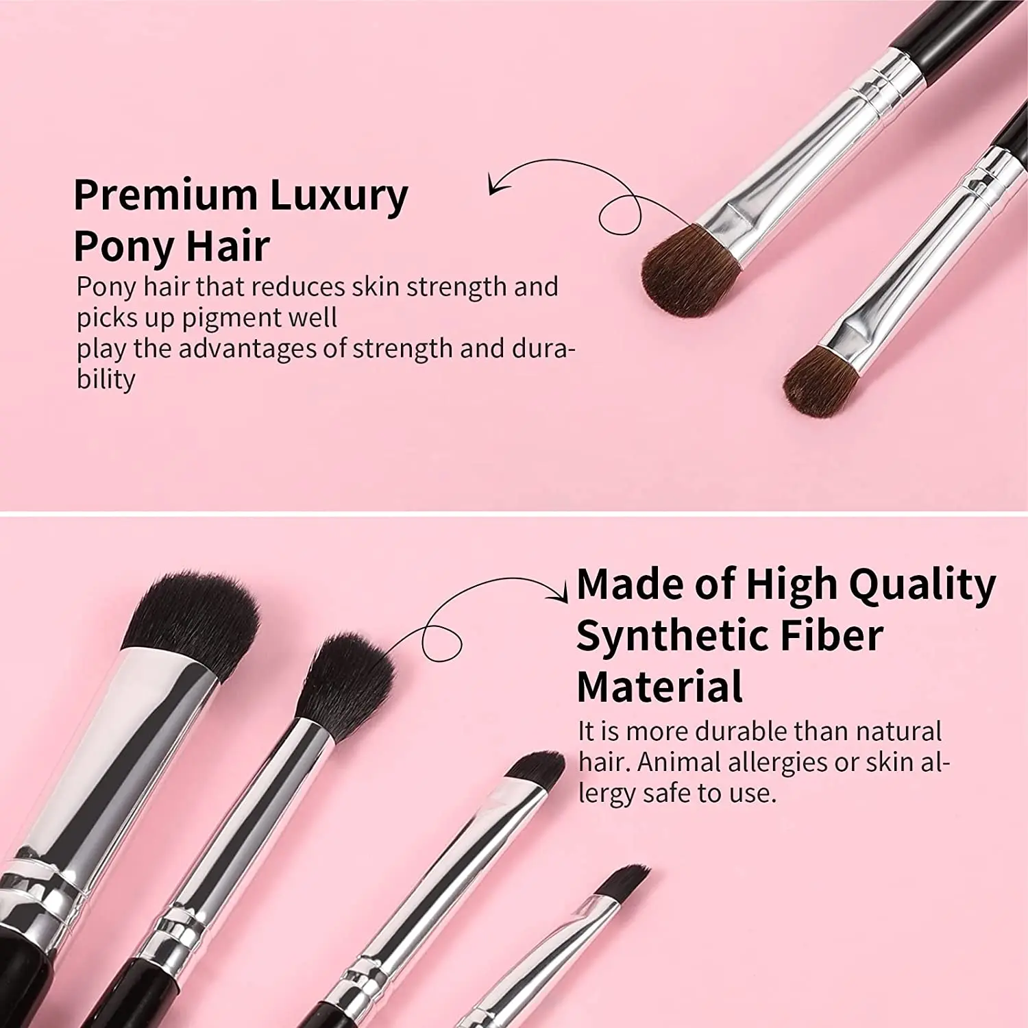 DUcare Eyeshadow Makeup Brush 6-7Pcs Makeup Tools Powder Foundation Eyeshadow Eyebrow Synthetic Pony Hair Women Makeup Brush Set