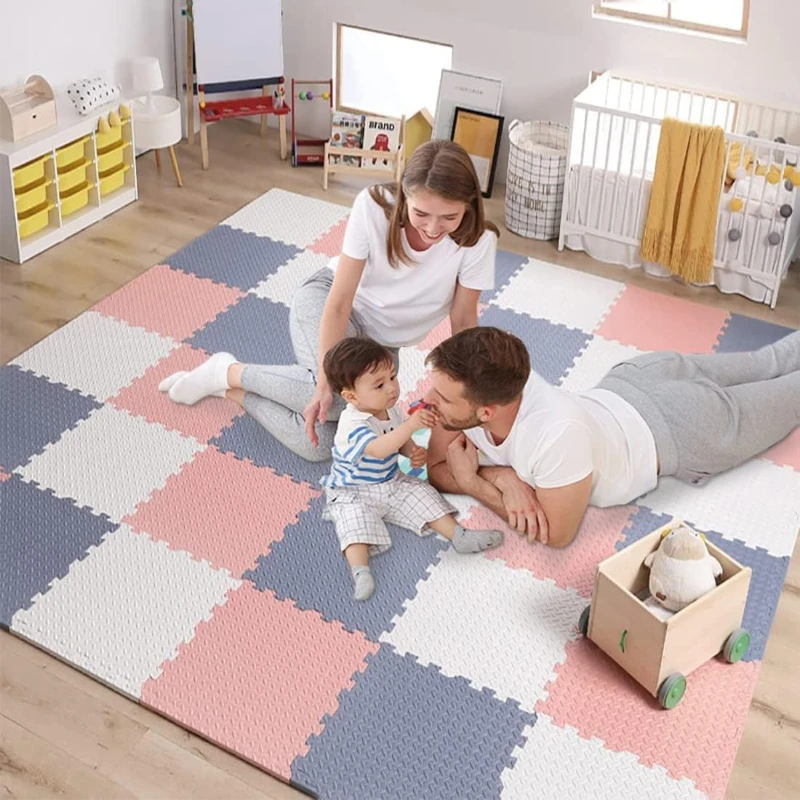 1-24Pcs Baby Play Puzzle Mat Family Children\'s Room Game Carpet EVA Foam Interlocking Anti-Slip Sports Floor Tile Soft Floor Mat