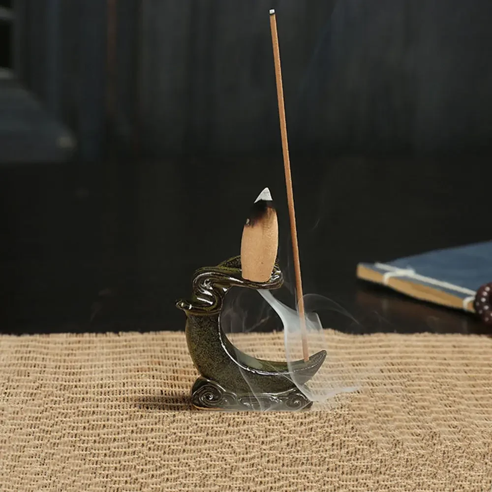 Buddha, waterfall part, creative support, mini reflux, Burner, Teahouse Cone, Pottery, Home Decoration, Office, Incense
