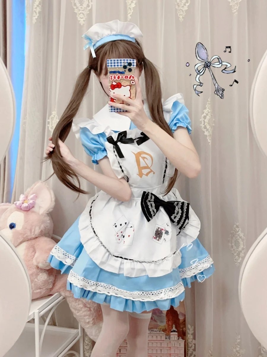 오리지널 디자인 매직 걸 로윈 메이드 오르메이드 앨리스 코스프레 드 노트 프린스 슬레 폴리에스터 섬유 드