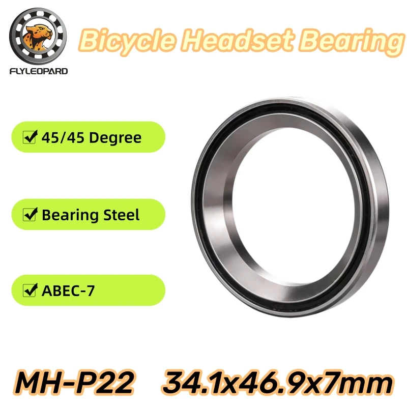 1Pcs/set  MH-P22 Bearing 34.1x46.9x7mm 45°/45° Degree Bicycle General Headset Bearing ABEC-7 Mountain Bike Repair Bearing ACB469