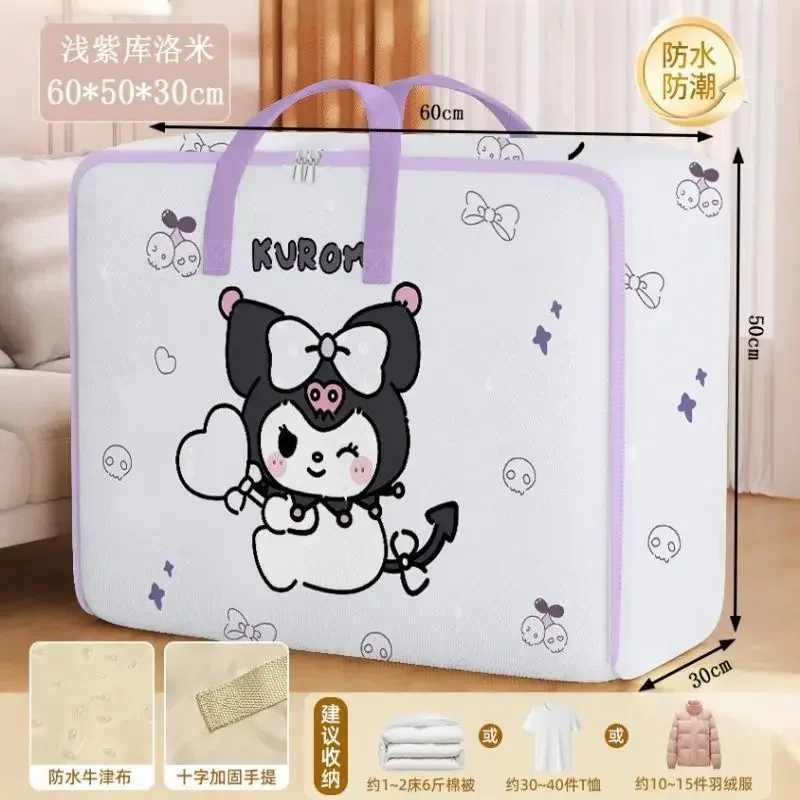  Hello Kitty Large Capacity Travel Bag Durable Duffle Bag Cartoon Printing for Clothes Quilts Storage Bag