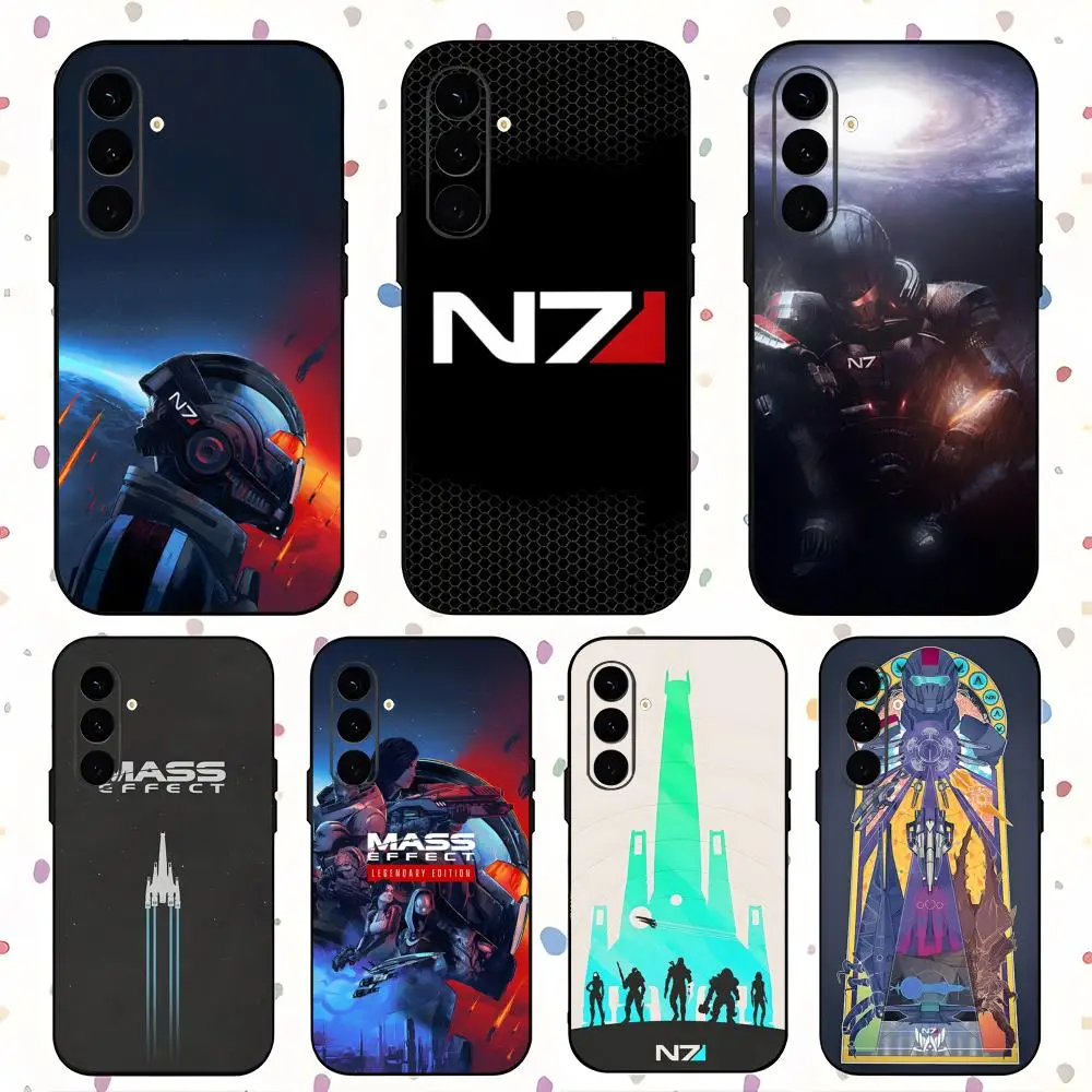 Cool Game M-Mass Effect N7 Phone Case For Samsung Galaxy S25 S24 S23 S22 S21 S20 Plus Ultra Note20 Soft Black