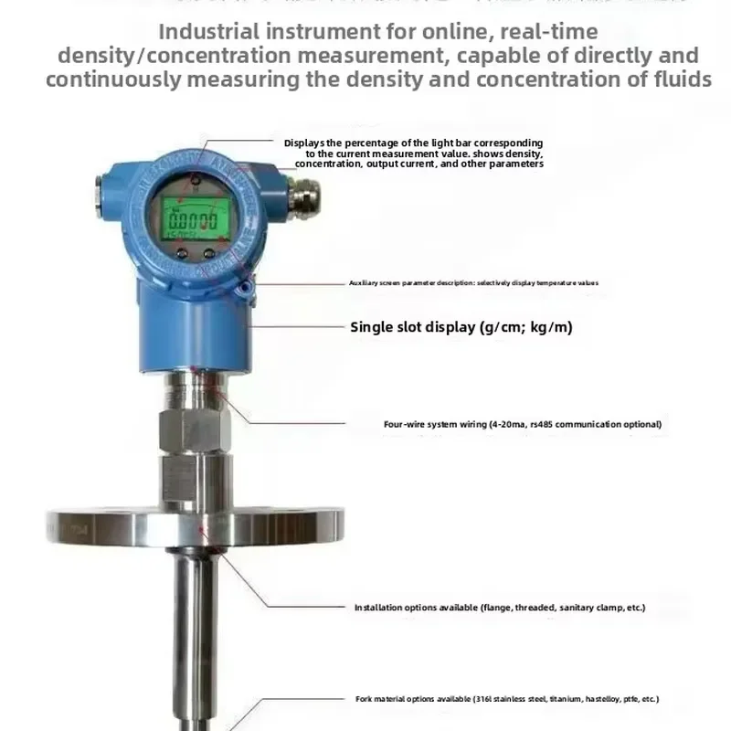 for Intelligent Online Tuning Fork Density Meter for Ethanol Ammonia Water Concentration Measurement Industrial Process