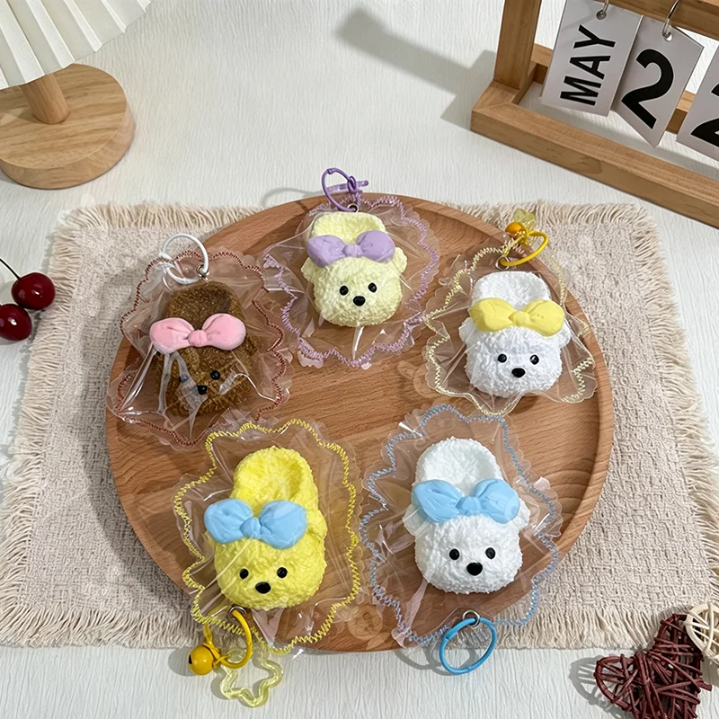 Animal Slipper Shape Slow Rising Soft Rebound Fidget with Keyring Food Grade Silicone Sensory Stress Relief Toy for Teens 14+