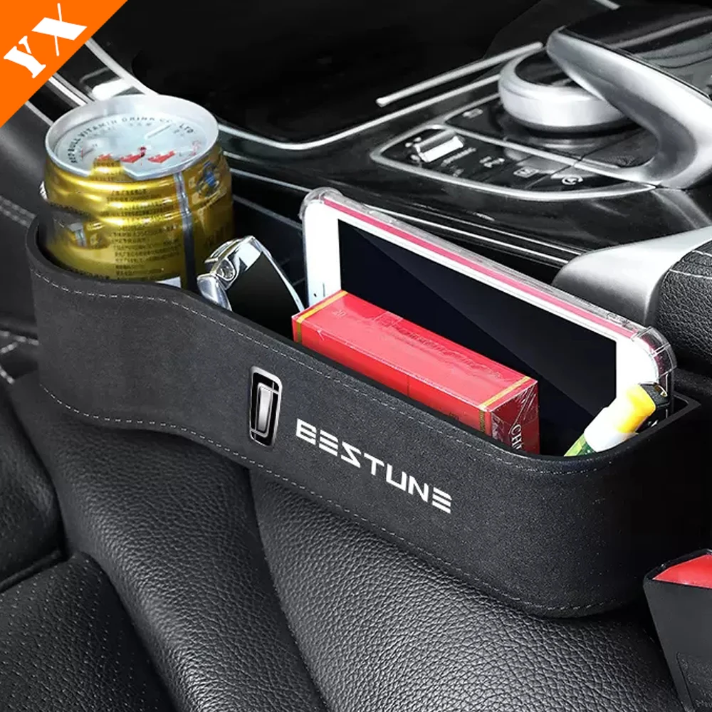 For FAW Bestune T77 Accessories 2018-2023 Car Central Console Seat Left Right Slit Organize Storage Box With USB Charging Port