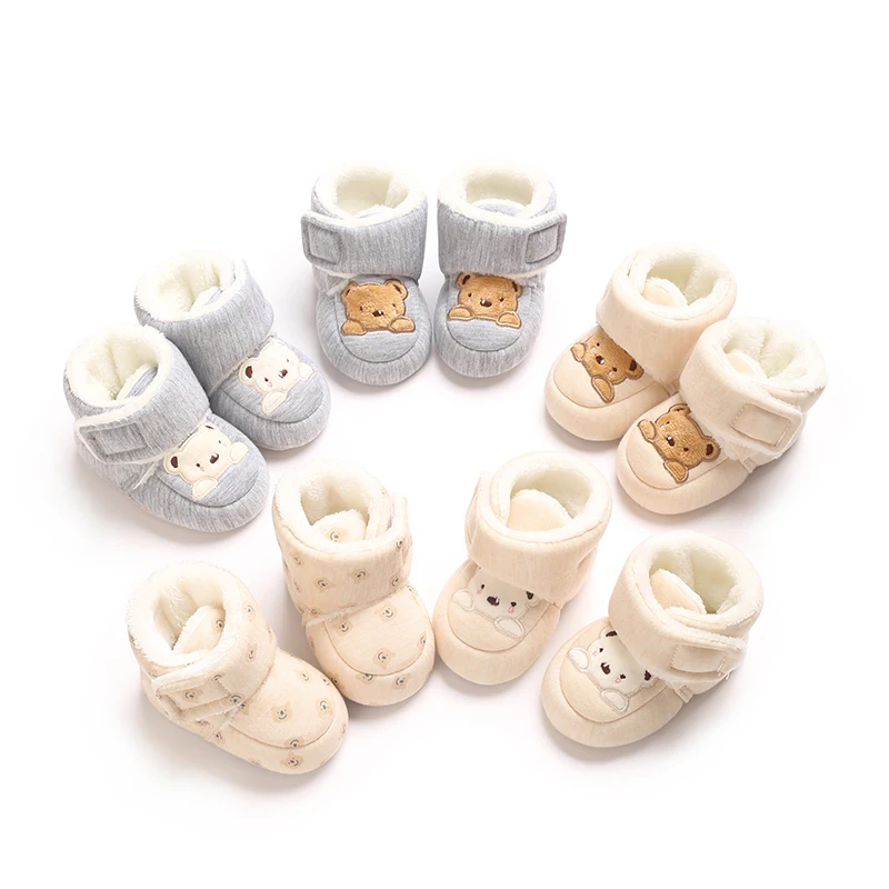 

Cute Cartoon Wool Men's Shoes 0-12 Month Old Baby Girl Warm Indoor Walking Shoes For Autumn and Winter