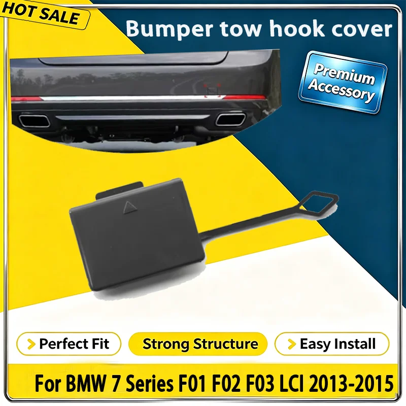 For BMW 7 Series F01 F02 F03 LCI 2013-2015 Rear Bumper Tow Hook Cover Cap 51127311374 Primed