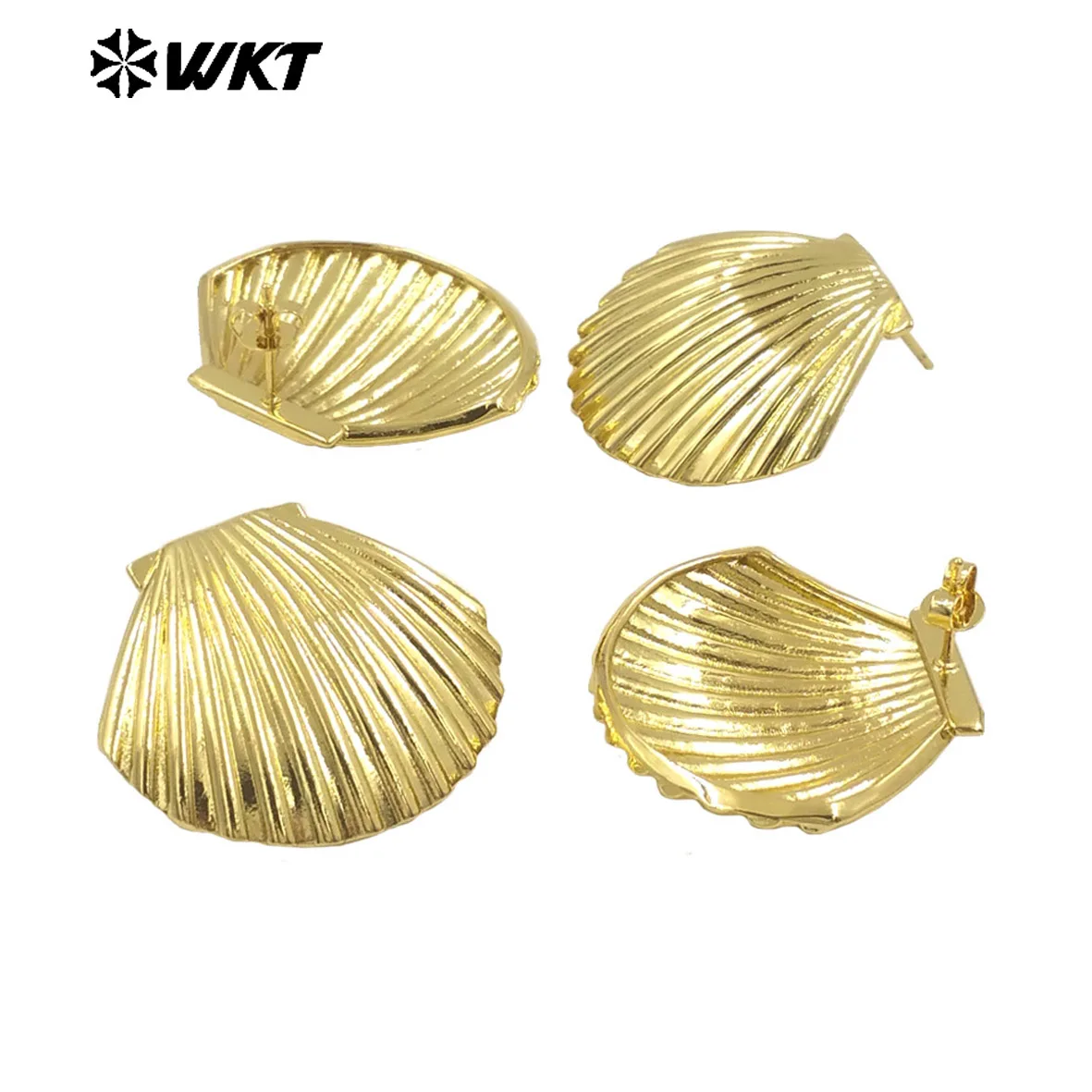 WT-E769 Hot Sale Unique Design 18K Gold Plated And Silver Elegant Scallop Shell Earrings For Women As Daily Decorative Jewelry