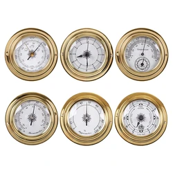 Wall Mounted Barometer Thermometer Hygrometer Weather Station Clock Tide Clock Temperature Hygrometer for Indoor Outdoor