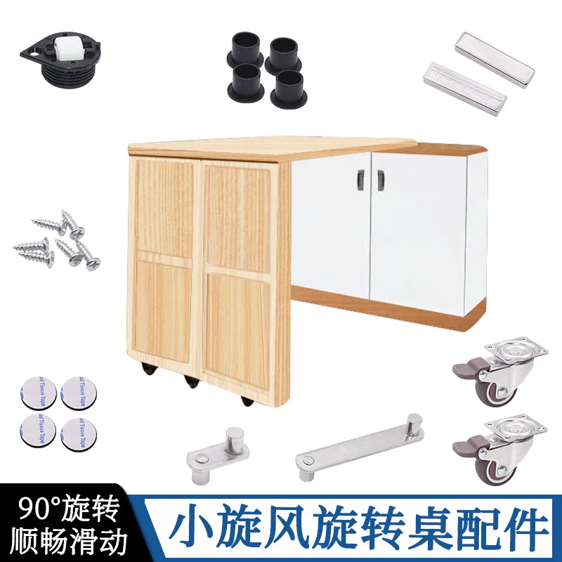 Multifunctional Furniture Folding Rotating Table Stowable Folding Desk Save Space Furniture Dining Table Hardware