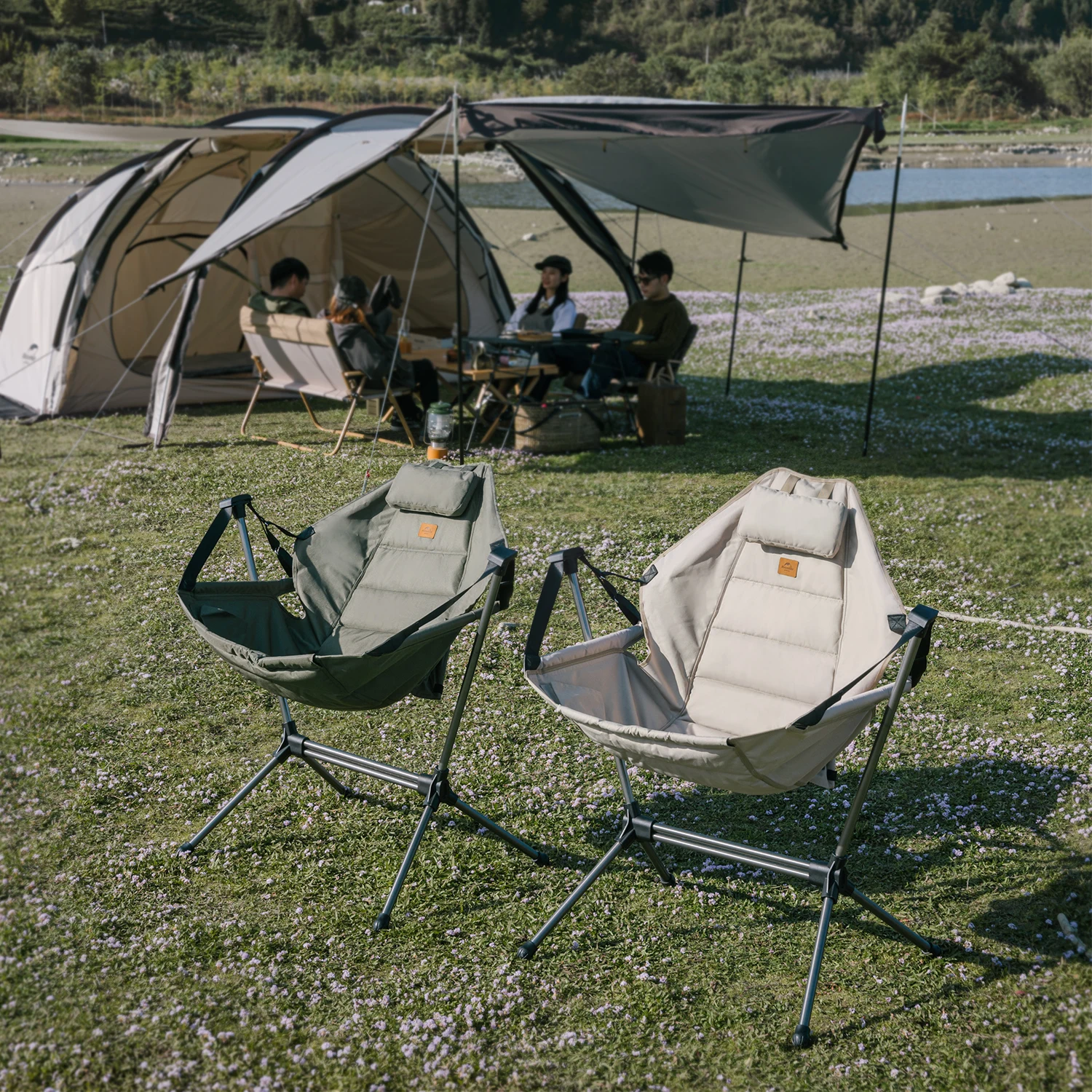 Natureifa-Chaise à Bascule Pliante, Fauteuil de Pêche Réglable, Fauteuil Inclinable, Chaises pour Barbecue, Camping, Extérieur, Oxford