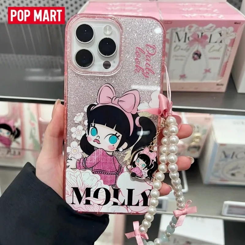 Phone Accessories Popmart - เคสโทรศัพท์แท้ Molly Daily Look แบบกันกระแทกพร้อมกลิตเตอร์ สำหรับ