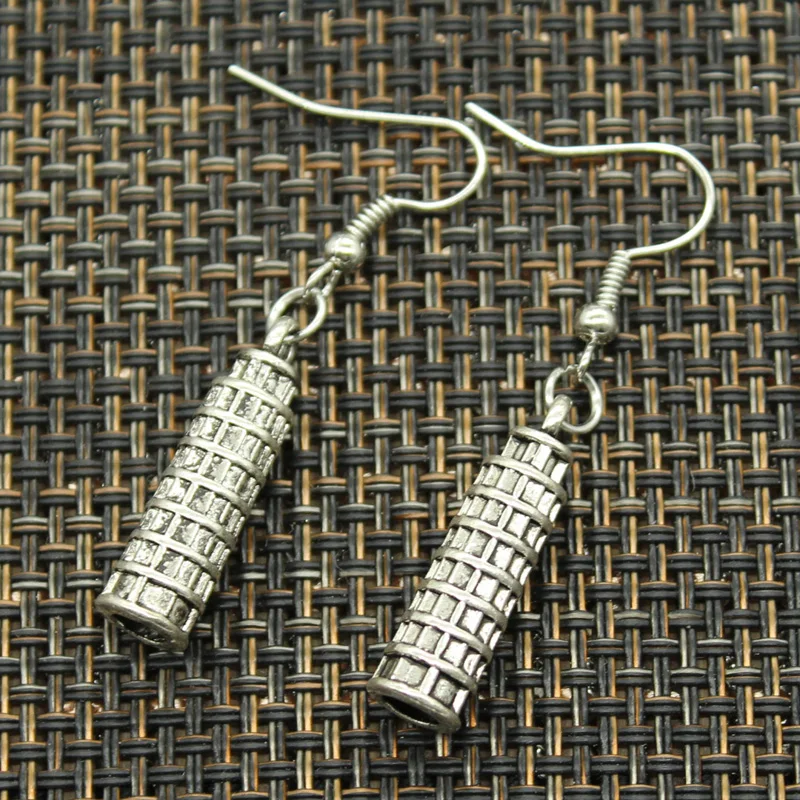 Hot Sales Leaning Tower Of Pisa Italy Eiffel Tower Paris Pendants DIY Earringgs For Gift