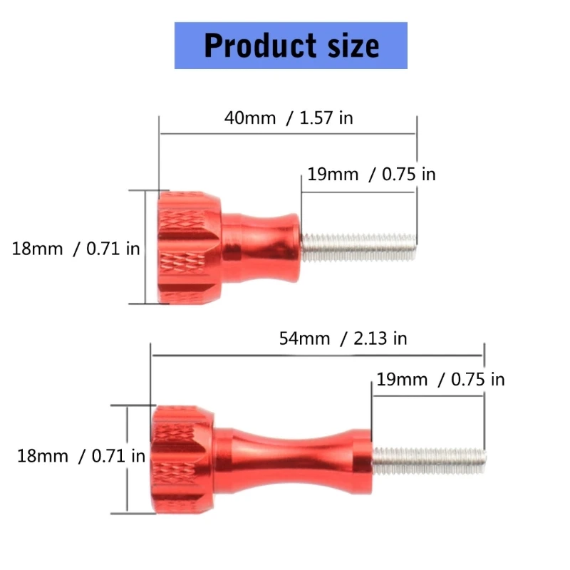 Set of 4 Practical Long and Short Sturdy Metal Thumbscrews In Bright Color Designs Portable for Cameras Accessories 37JD